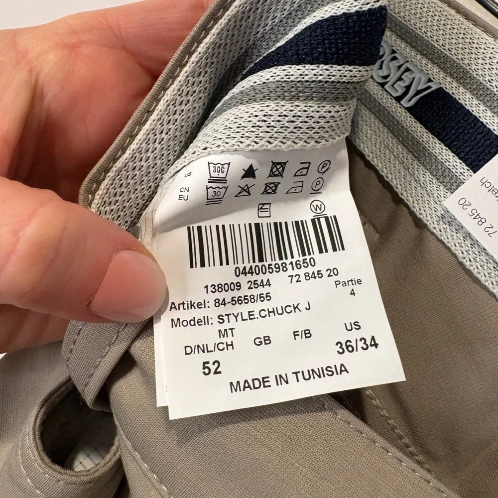 Brax Chuck Pants‎ Mens 36/34 Tan Hi-Flex Jersey Modern Fit 5-Pocket Golf Office